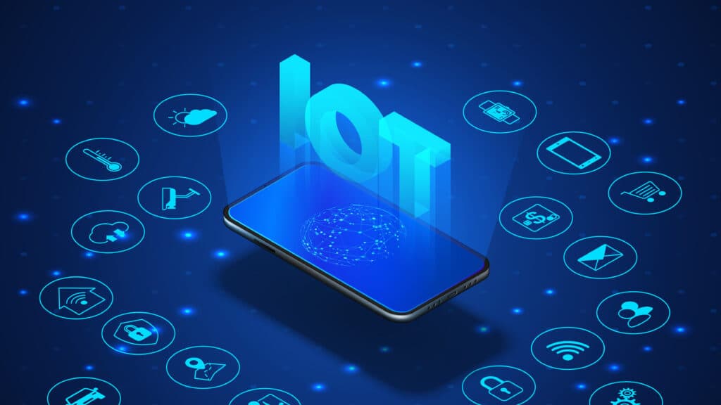 Internet of Things verbindet alle Dinge in unserem Alltag als Vektorgrafik.