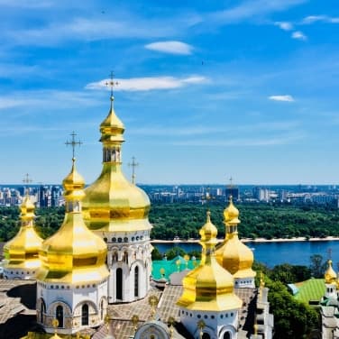 Michaelskloster mit seinen goldenen Kuppeln in Kiew, Ukraine.