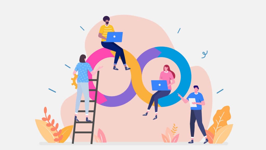 Vector-Illustration von DevOps, Programmer and Concept.